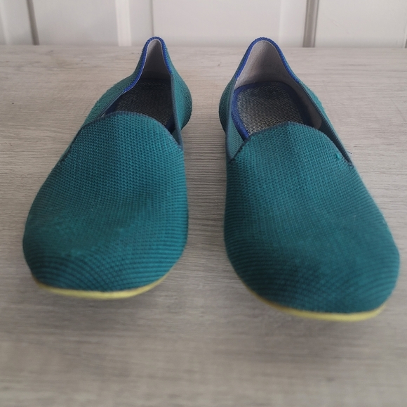 Rothys teal flats almond toe jade retired - Picture 5 of 6